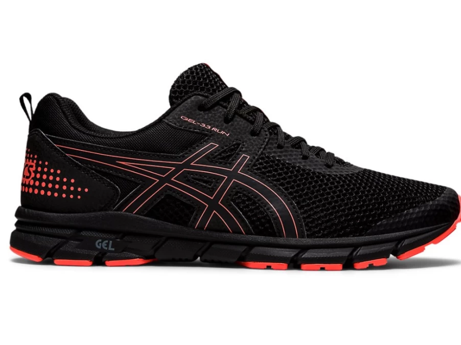 ASICS GEL-33 Men's Running Shoes - Black/Flash Coral