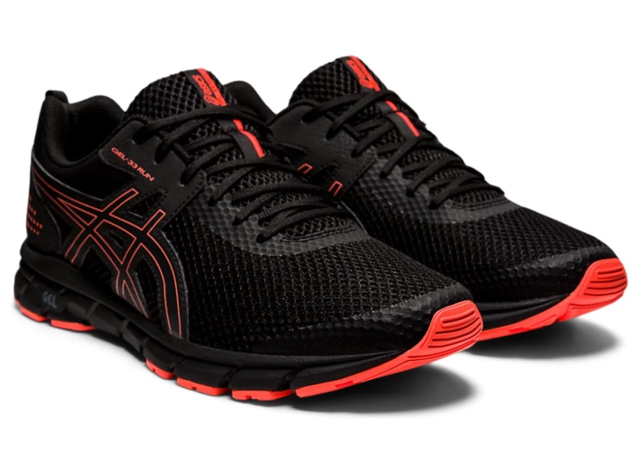 ASICS GEL-33 Men's Running Shoes - Black/Flash Coral
