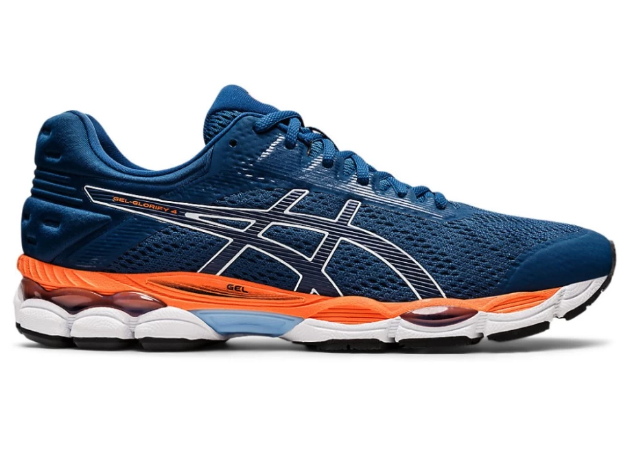 ASICS GEL-GLORIFY 4 Running Shoes for Men - Mako Blue/White - Cushioned Support & Comfort