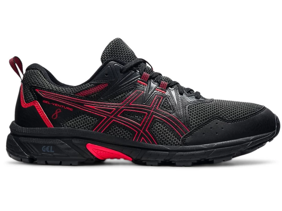 ASICS GEL-VENTURE 8 Men's Running Shoes - Black/Electric Red Trail Runners for Men