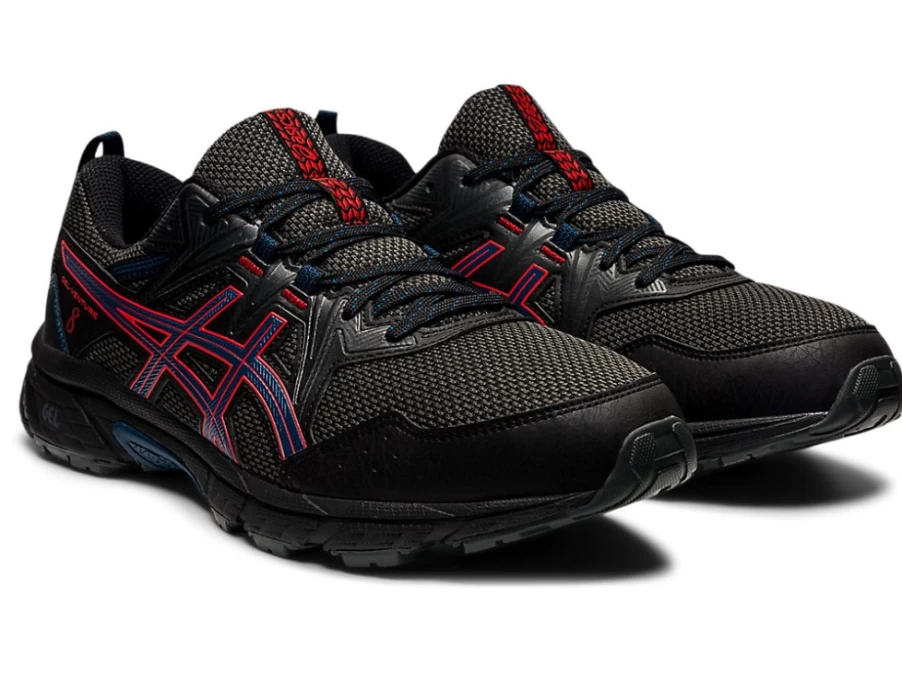 ASICS GEL-VENTURE 8 Men's Running Shoes - Black/Fiery Red, Trail & Road Sneakers for Men