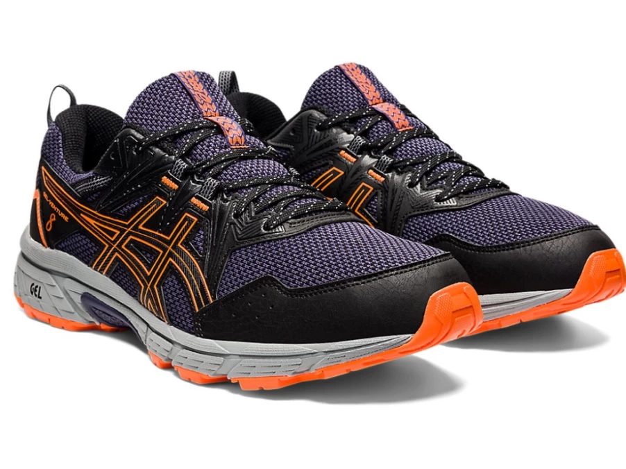 ASICS Men's GEL-VENTURE 8 Running Shoes - Black/Shocking Orange
