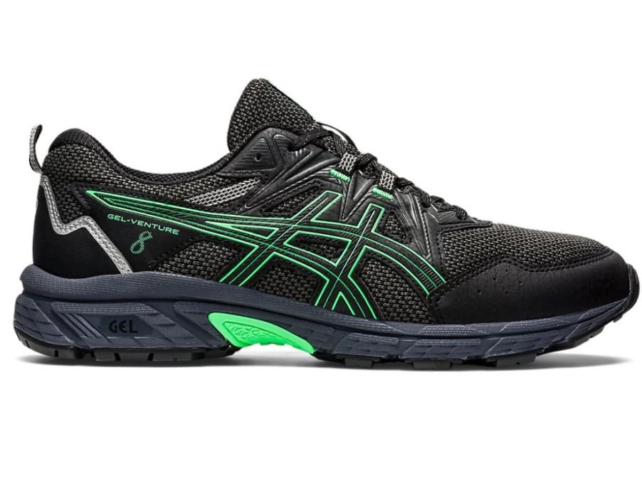 ASICS GEL-VENTURE 8 Men's Running Shoes - Black/New Leaf Trail Sneakers for Men
