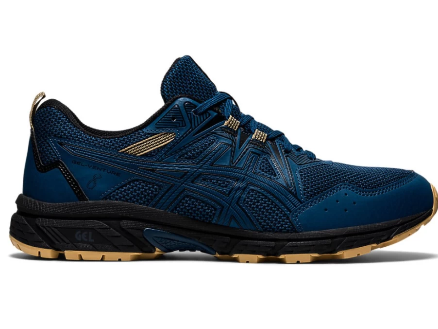 ASICS Men's GEL-VENTURE 8 (4E) Running Shoes in Mako Blue/Black - Trail & Road Sneakers for Wide Feet