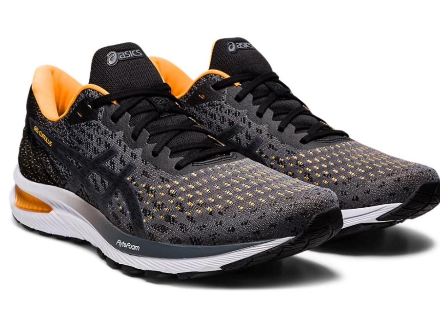 ASICS Men's GEL-CUMULUS 22 Running Shoes - Carrier Grey/Black - KNIT Cushioned Sneakers