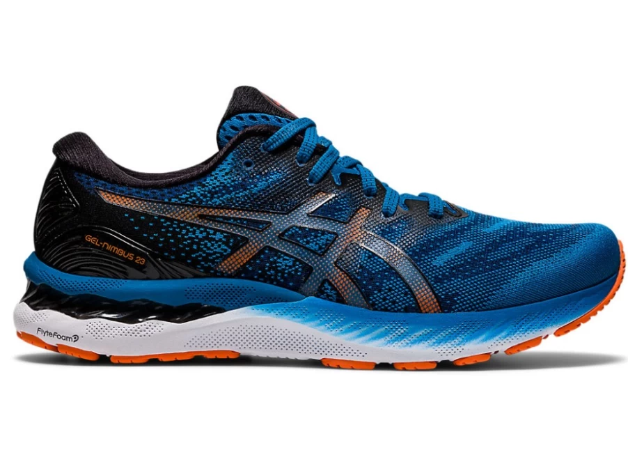 ASICS Men's GEL-NIMBUS 23 Running Shoes - Reborn Blue/Black - Premium Cushioning for Comfort & Support