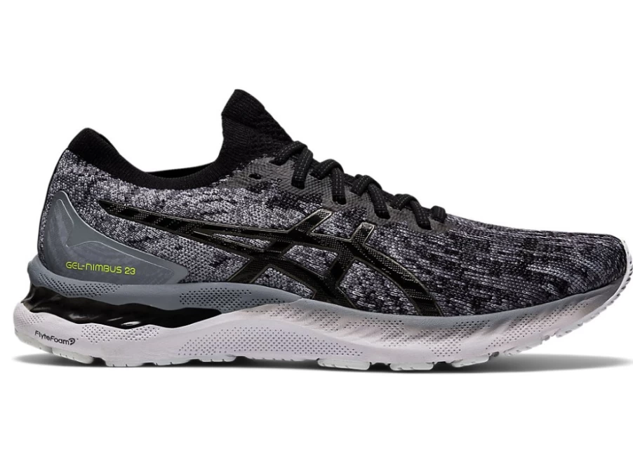 ASICS Men's GEL-NIMBUS 23 KNIT Running Shoes - Sheet Rock/Black