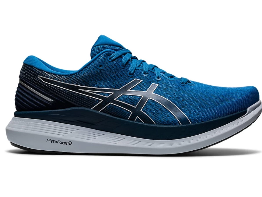ASICS Men's GLIDERIDE 2 Running Shoes - Reborn Blue/Black - Long-Distance Comfort & Energy Return