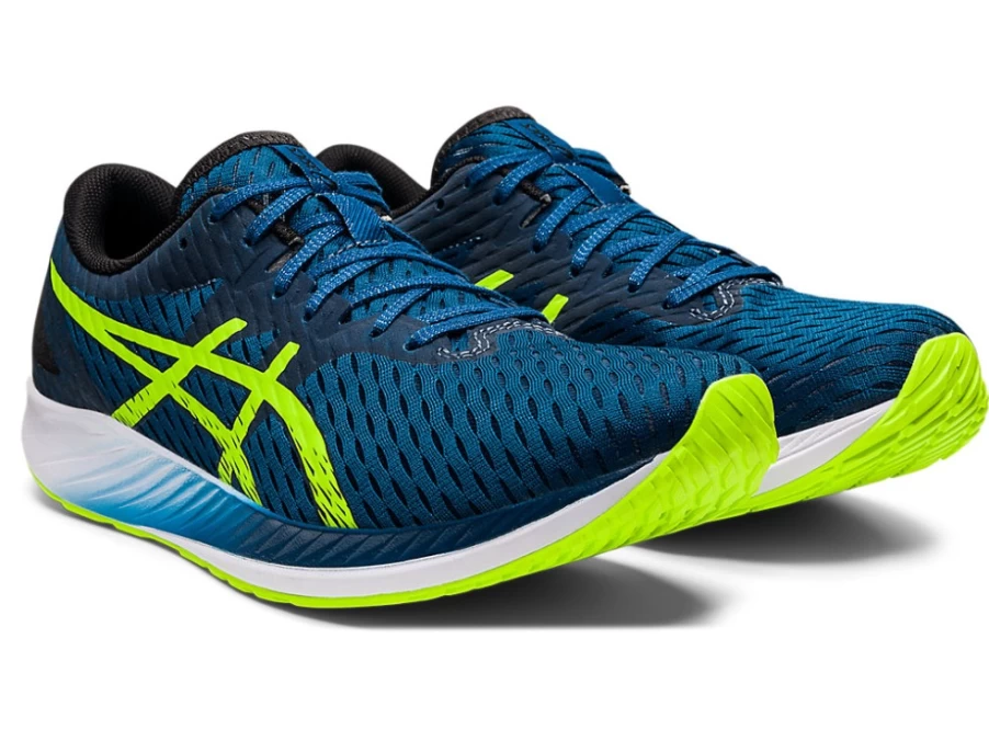 ASICS Men's HYPER SPEED Running Shoes in Mako Blue/Hazard Green - Lightweight & High Performance