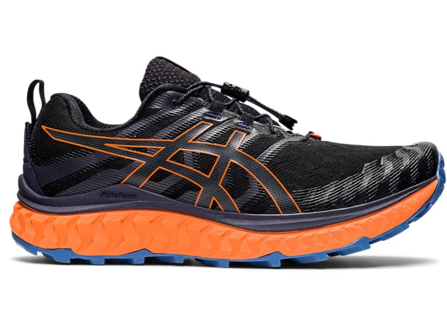 ASICS TRABUCO MAX Men's Trail Running Shoes - Black/Shocking Orange