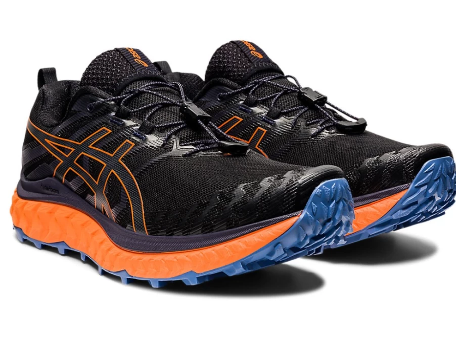 ASICS TRABUCO MAX Men's Trail Running Shoes - Black/Shocking Orange