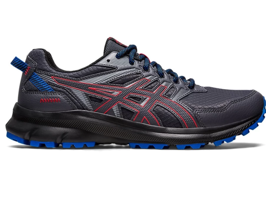 ASICS Men's TRAIL SCOUT 2 Running Shoes in Carrier Grey/Electric Red - Trail Scout II for Outdoor Fitness