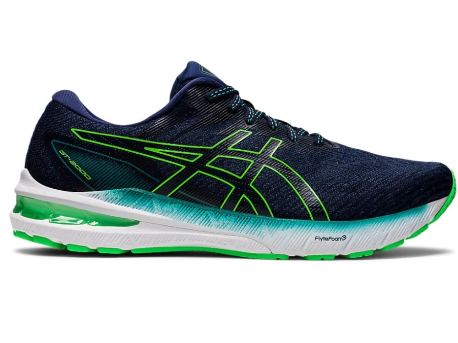 ASICS GT-2000 10 Running Shoes for Men - Deep Ocean/New Leaf - Stability & Cushion