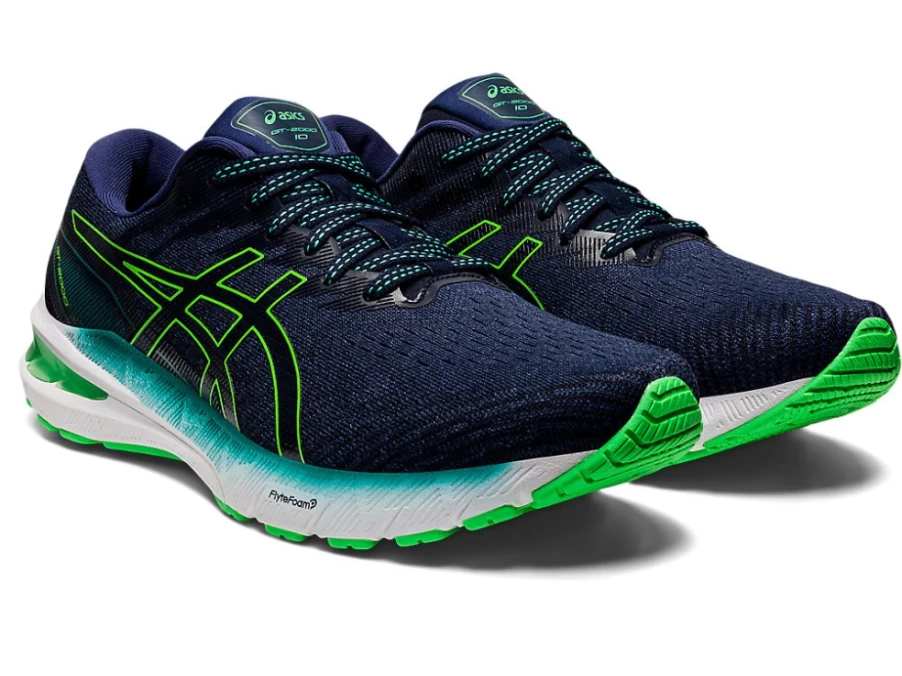 ASICS GT-2000 10 Running Shoes for Men - Deep Ocean/New Leaf - Stability & Cushion