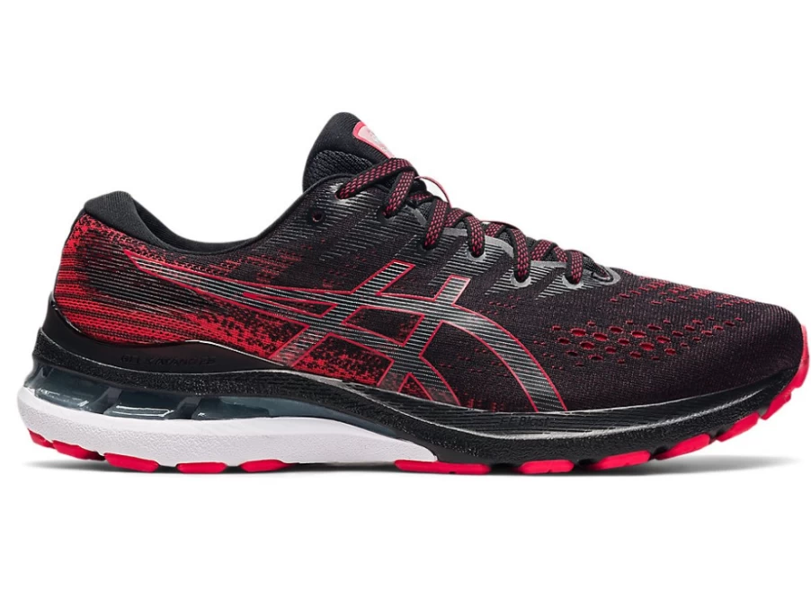 ASICS GEL-KAYANO 28 Men's Running Shoes - Black/Electric Red