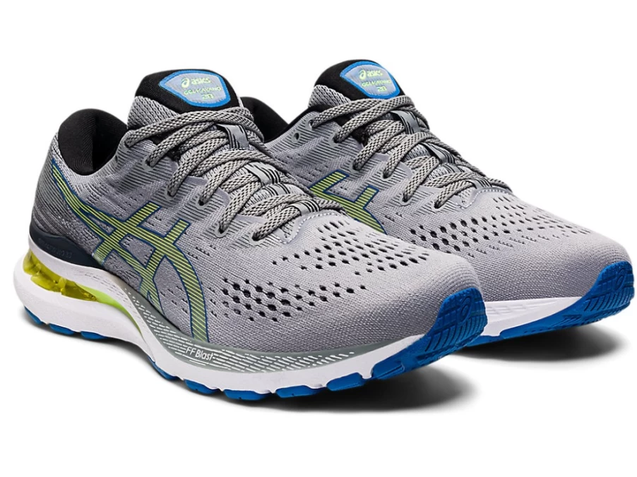 ASICS GEL-KAYANO 28 Men's Running Shoes - Sheet Rock/Hazard Green - Stability & Cushioning
