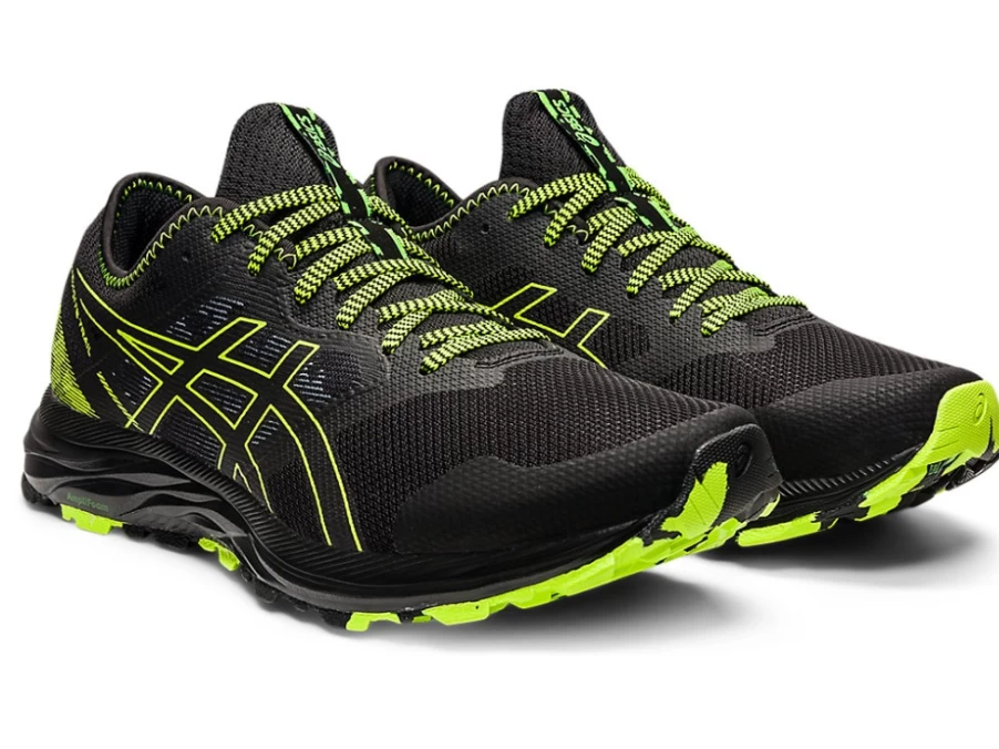 ASICS Men's GEL-EXCITE TRAIL Running Shoes - Black/Hazard Green