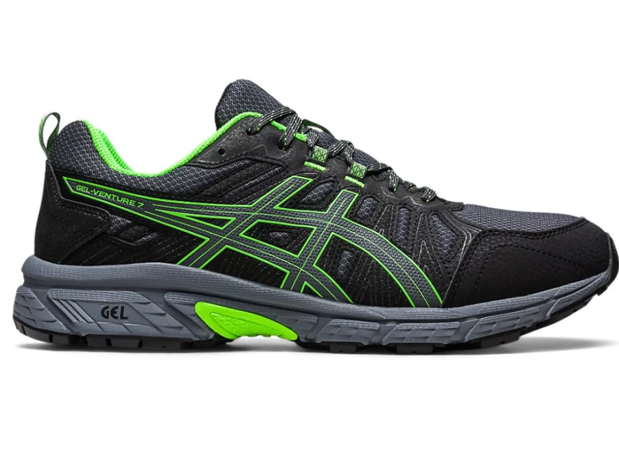 ASICS Men's GEL-Venture 7 (4E) Running Shoes - Graphite Grey/Green Gecko