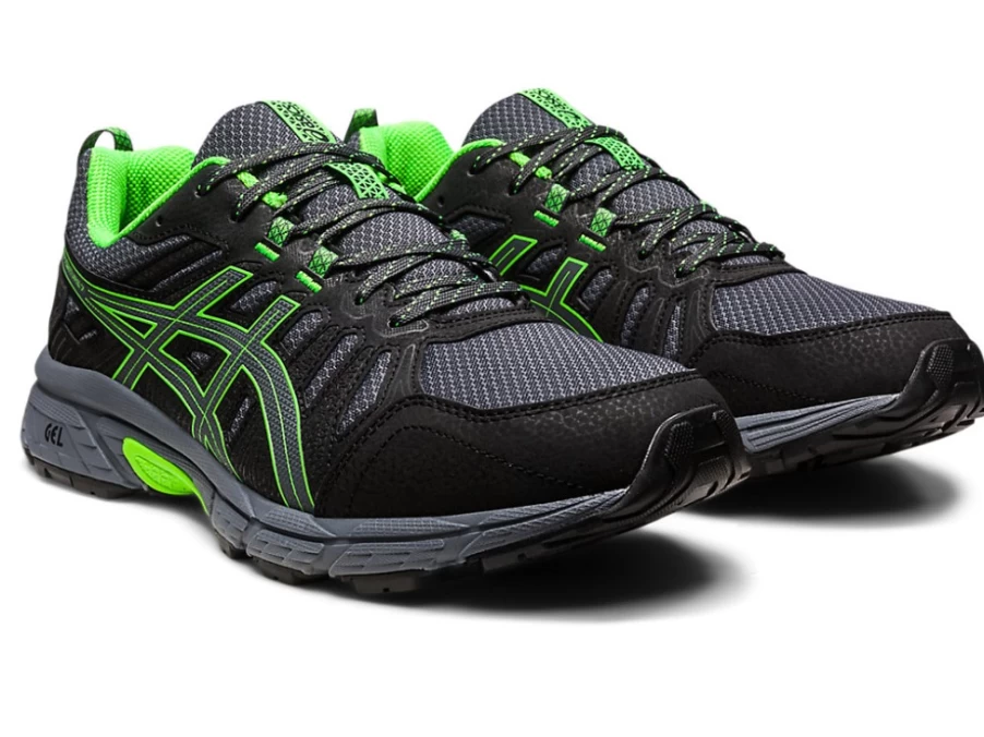 ASICS Men's GEL-Venture 7 (4E) Running Shoes - Graphite Grey/Green Gecko