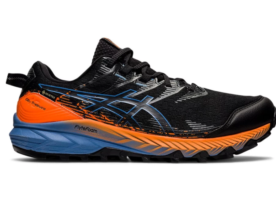 ASICS GEL-Trabuco 10 GTX Trail Running Shoes for Men - Black/Blue Harmony, Waterproof & Durable