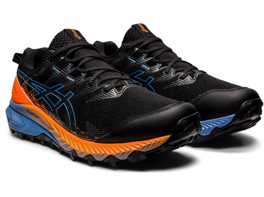 ASICS GEL-Trabuco 10 GTX Trail Running Shoes for Men - Black/Blue Harmony, Waterproof & Durable