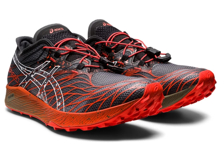 ASICS FujiSpeed Running Shoes for Men - Black/Cherry Tomato