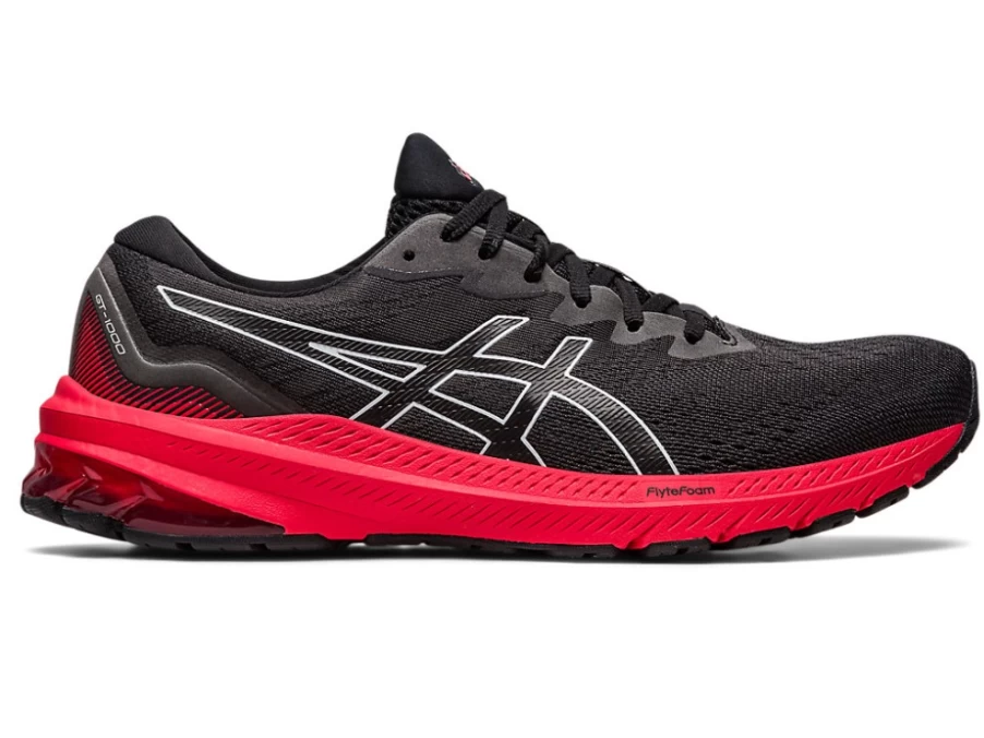ASICS GT-1000 11 Running Shoes for Men - Black/Electric Red
