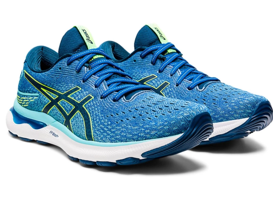 ASICS Men's GEL-NIMBUS 24 Running Shoes in Lake Drive/Hazard Green