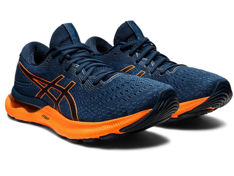 ASICS GEL-NIMBUS 24 Men's Running Shoes - French Blue/Shocking Orange