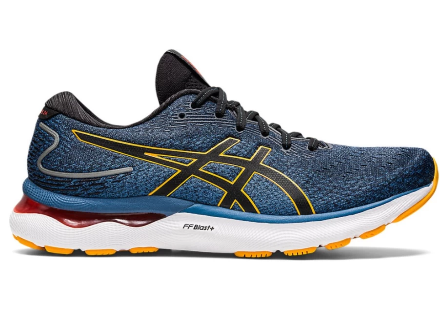 ASICS GEL-NIMBUS 24 Running Shoes for Men - Azure/Amber Cushioned Road Trainers