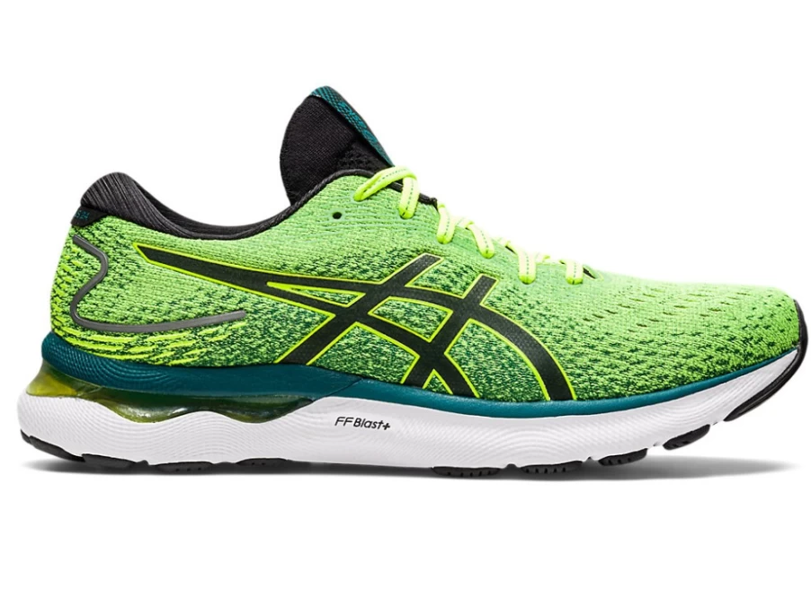 ASICS Men's GEL-NIMBUS 24 Running Shoes in Safety Yellow/Black - Cushioned Support for Maximum Comfort