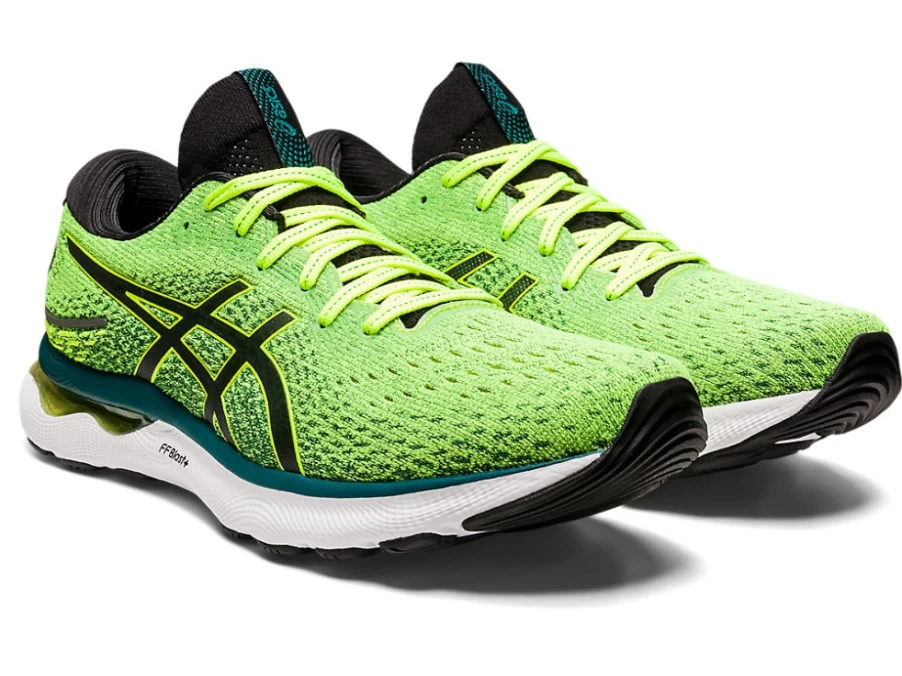 ASICS Men's GEL-NIMBUS 24 Running Shoes in Safety Yellow/Black - Cushioned Support for Maximum Comfort