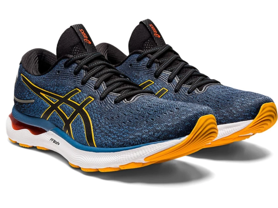 ASICS GEL-NIMBUS 24 WIDE Running Shoes for Men - Azure/Amber