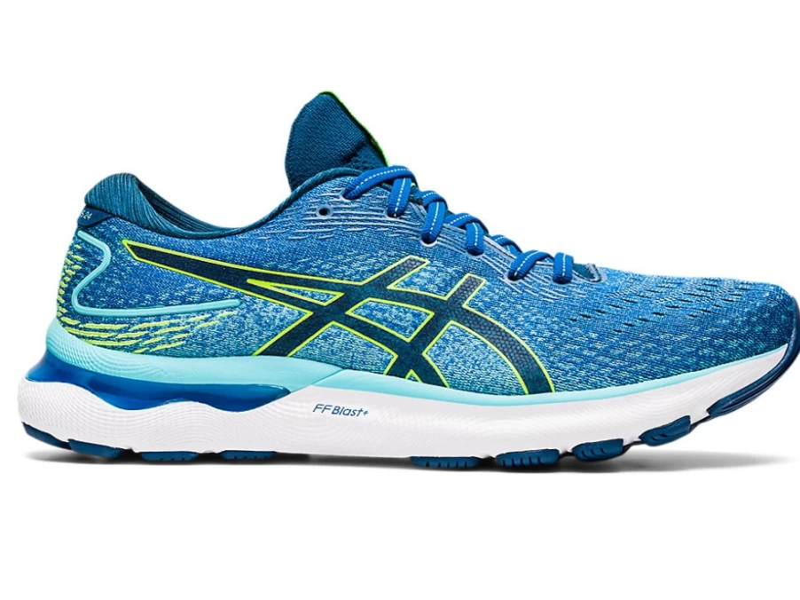 ASICS Men's GEL-NIMBUS 24 EXTRA WIDE Running Shoes in Lake Drive/Hazard Green