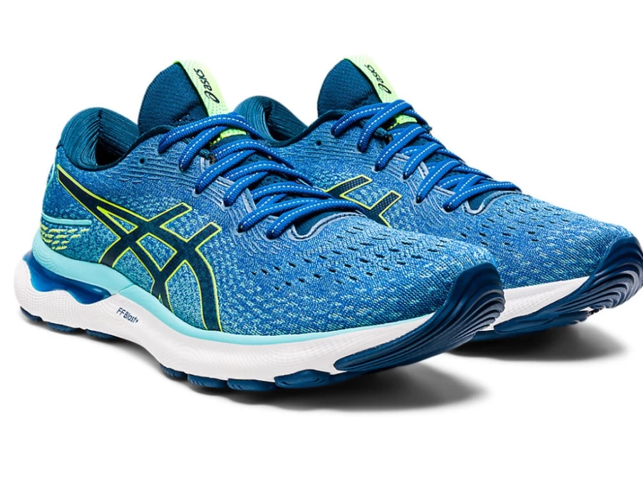 ASICS Men's GEL-NIMBUS 24 EXTRA WIDE Running Shoes in Lake Drive/Hazard Green