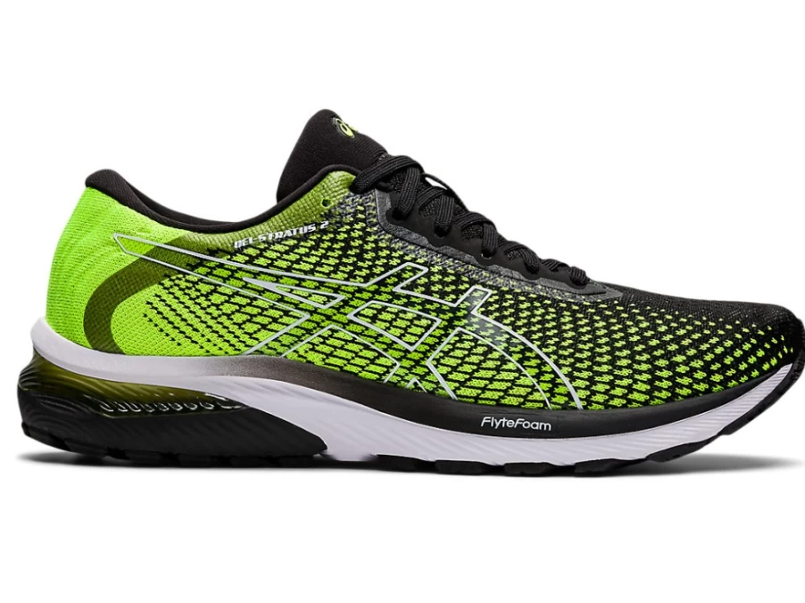 ASICS Men's GEL-STRATUS 2 KNIT Running Shoes in Safety Yellow/Black