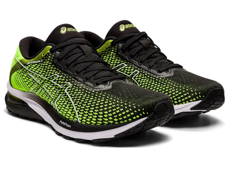 ASICS Men's GEL-STRATUS 2 KNIT Running Shoes in Safety Yellow/Black