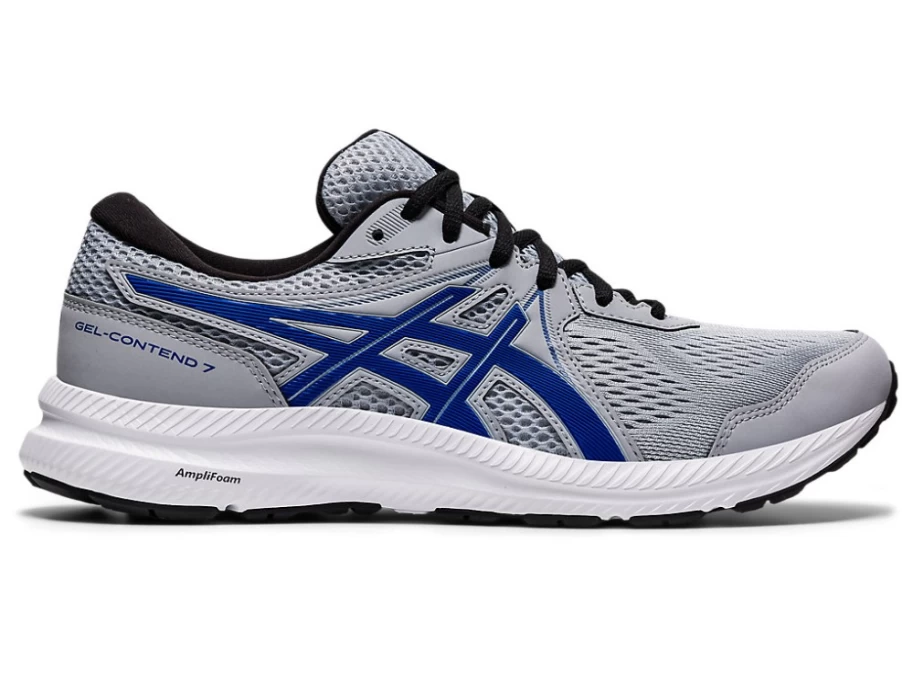 ASICS Men's GEL-CONTEND 7 Running Shoes - Piedmont Grey/ASICS Blue (4E Wide Width)
