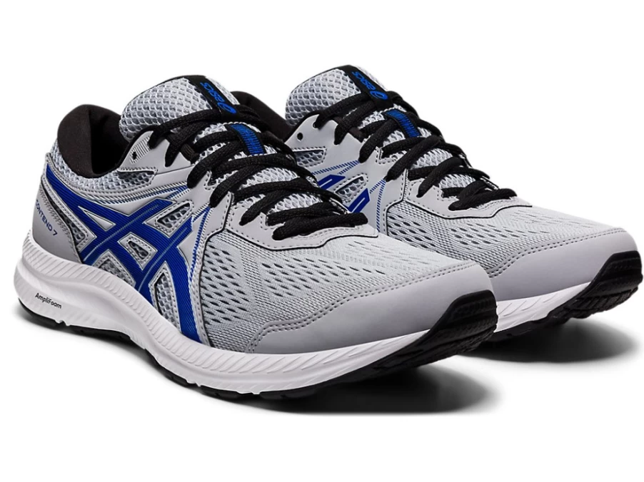 ASICS Men's GEL-CONTEND 7 Running Shoes - Piedmont Grey/ASICS Blue (4E Wide Width)