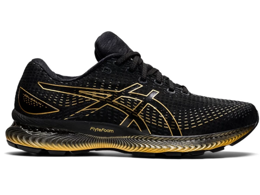 ASICS GEL-SAIUN Men's Running Shoes in Black/Pure Gold - Lightweight Cushioned Sneakers