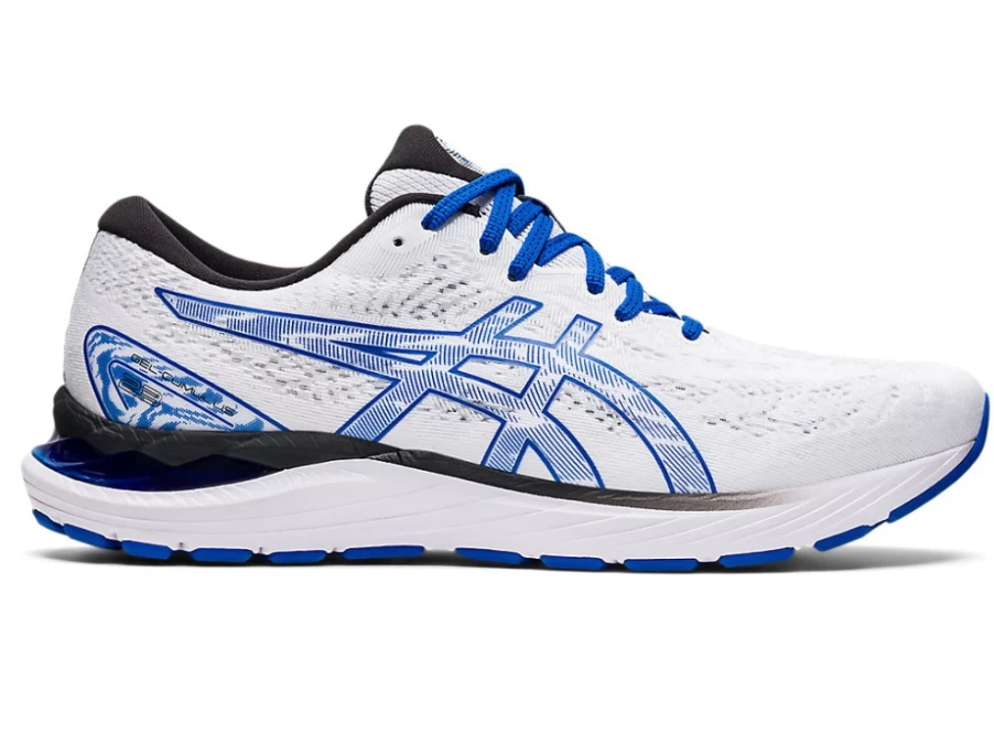 ASICS GEL-CUMULUS 23 Men's Running Shoes - White/Tuna Blue - Cushioned Road Trainers