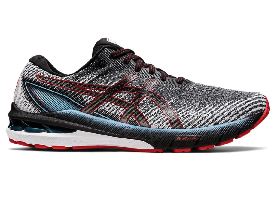 ASICS GT-2000 10 Running Shoes for Men - Black/Speed Red - Stability Athletic Sneakers
