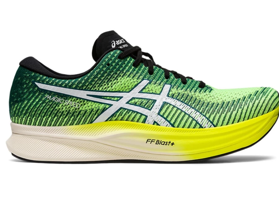 ASICS MAGIC SPEED 2 Running Shoes for Men - Safety Yellow/White - Lightweight Performance Trainers