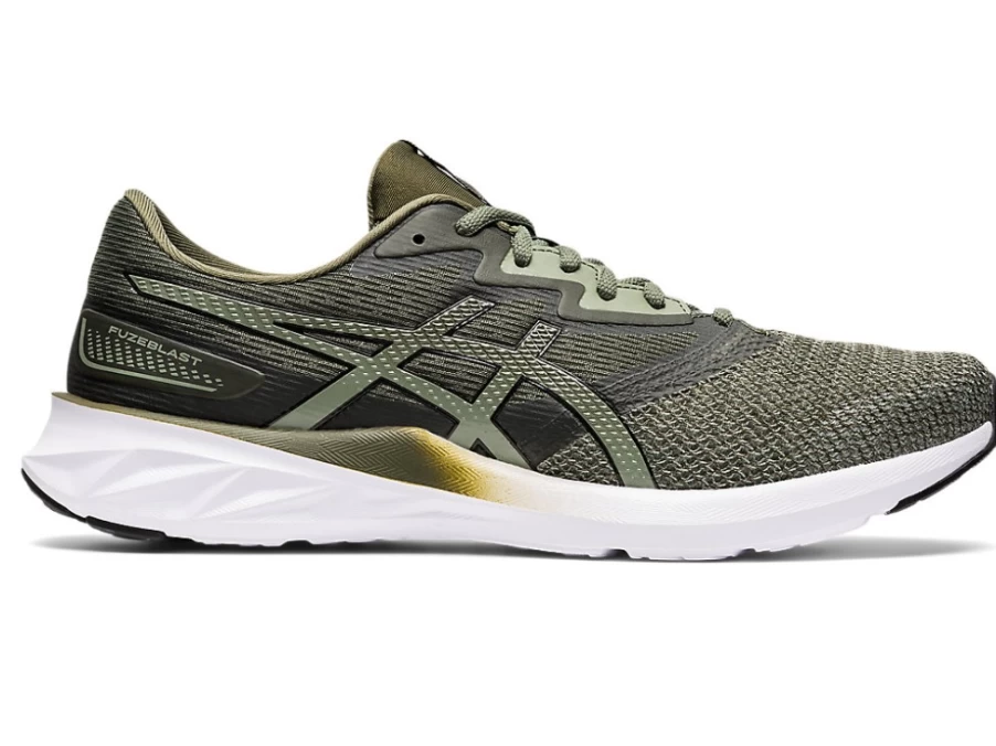 ASICS Men's FUZEBLAST Sneakers in Olive Canvas/Black - Lightweight Running Shoes