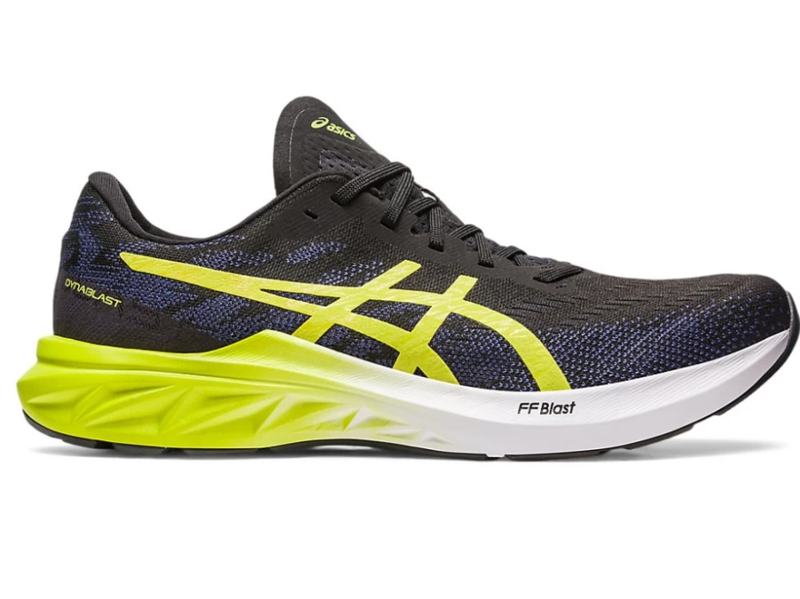 ASICS Men's DYNABLAST 3 Running Shoes - Black/Lime Zest