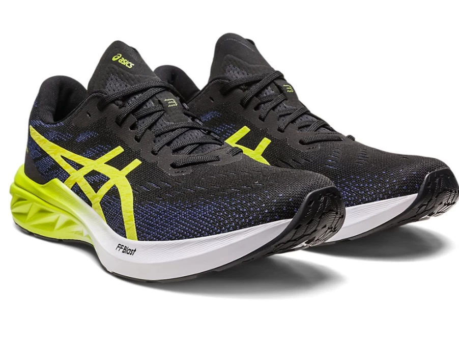ASICS Men's DYNABLAST 3 Running Shoes - Black/Lime Zest