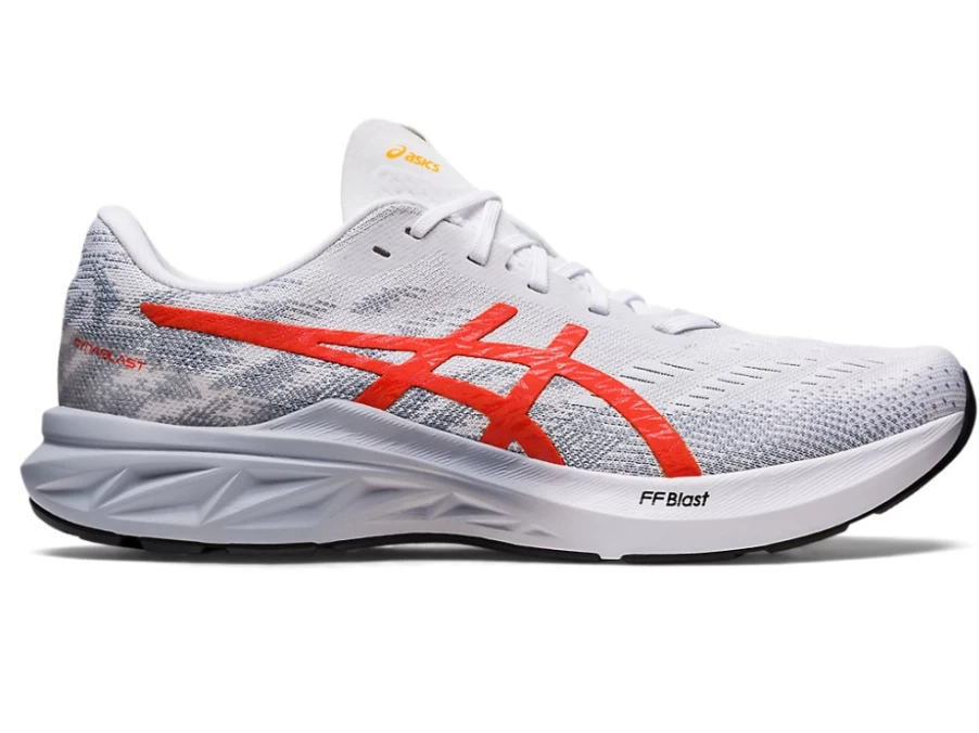 ASICS DYNABLAST 3 Men's Running Shoes - White/Cherry Tomato