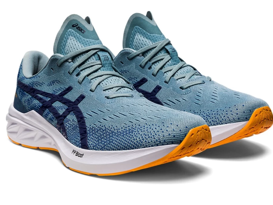 ASICS Men's DYNABLAST 3 Running Shoes in Light Steel/Deep Ocean