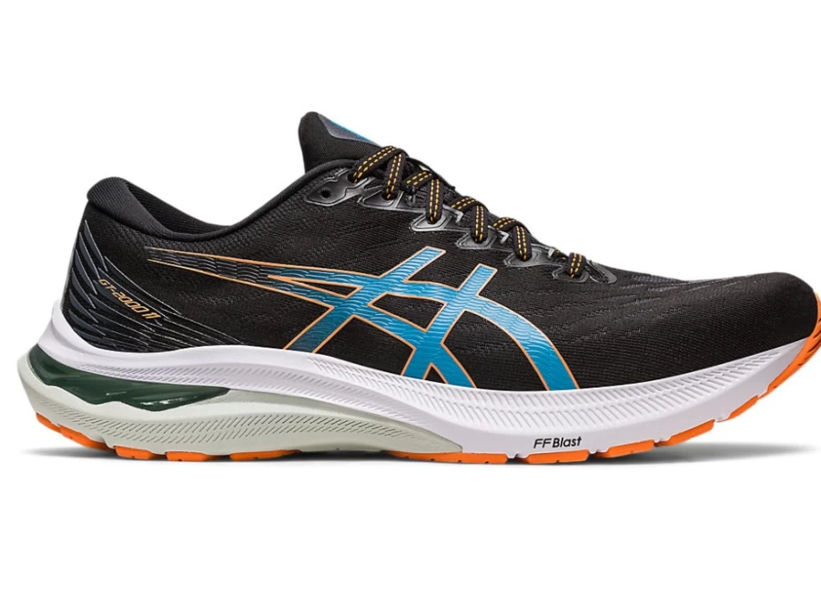 ASICS GT-2000 11 Extra Wide Running Shoes for Men - Black/Sun Peach