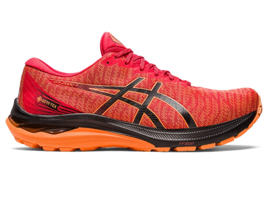 ASICS GT-2000 11 GTX Men's Trail Running Shoes - Electric Red/Black, Waterproof GORE-TEX Sneakers for Outdoor Sports